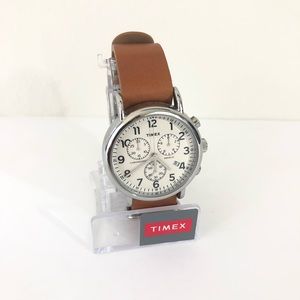 Timex Brown Chronograph Weekender Leather Watch